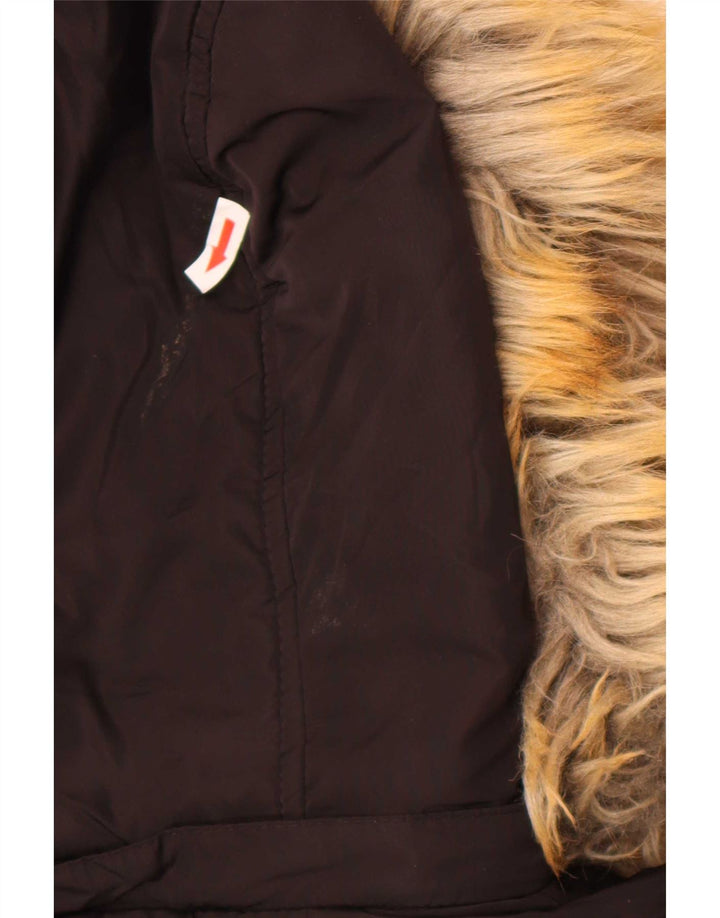Giacca imbottita con cappuccio Petite da donna Topshop UK 4 XS poliestere nero
