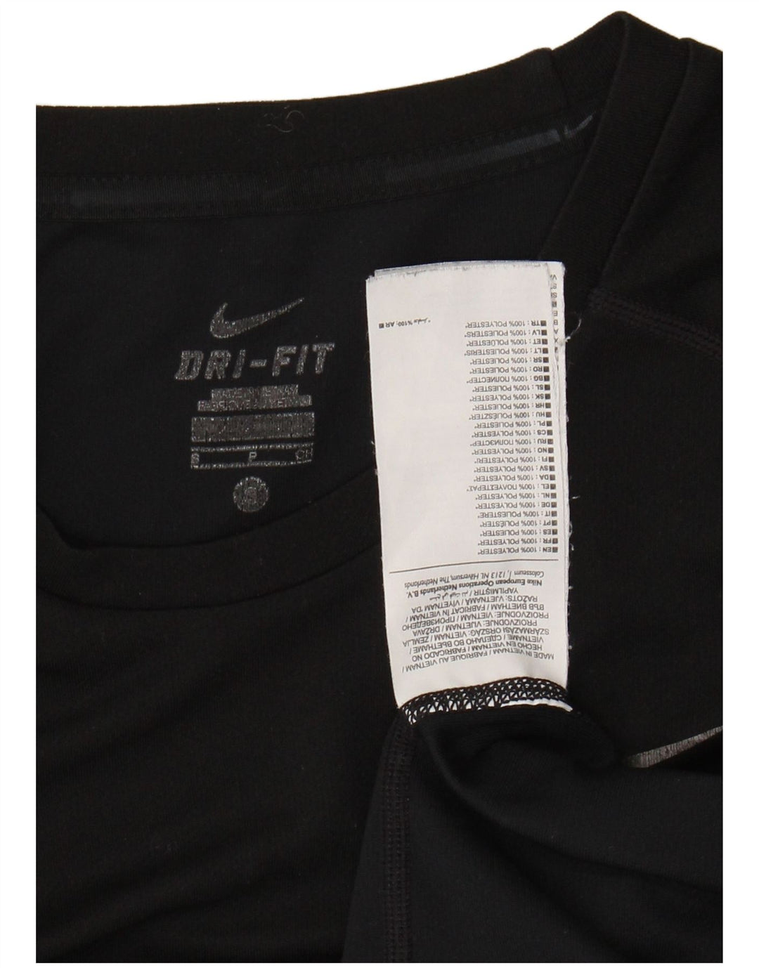 NIKE Mens Dri Fit T-Shirt Top Small Black Polyester