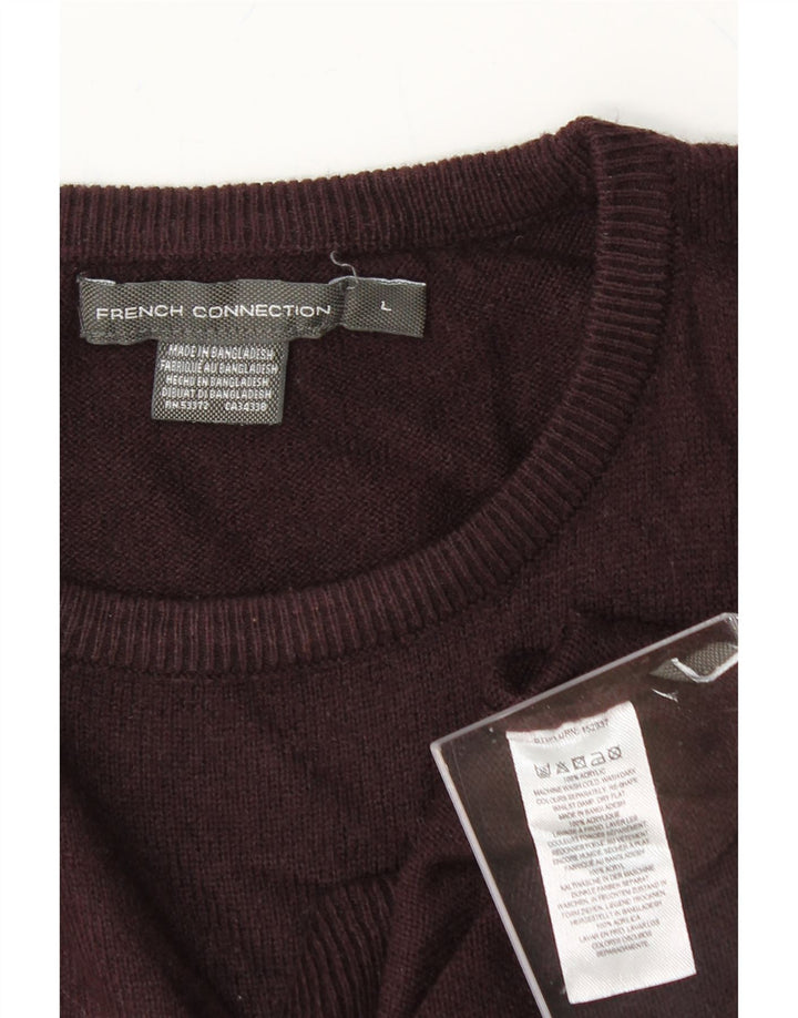 FRENCH CONNECTION Mens Crew Neck Jumper Sweater Large Burgundy Acrylic Vintage French Connection and Second-Hand French Connection from Messina Hembry 