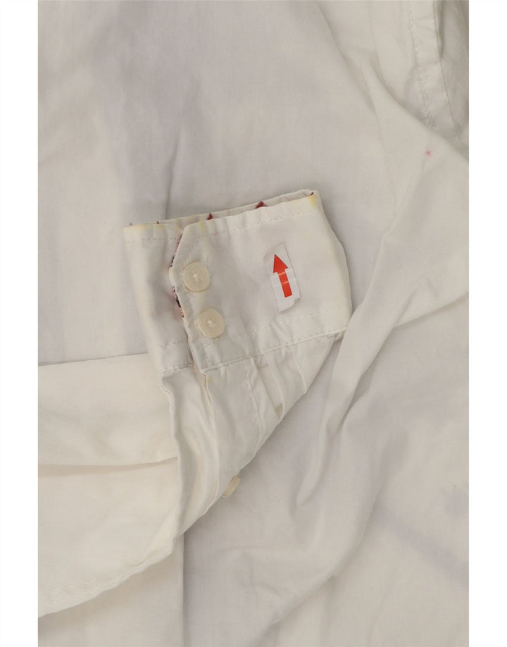 Camicia Desigual da uomo con vestibilità regolare grafica piccola in cotone floreale bianco