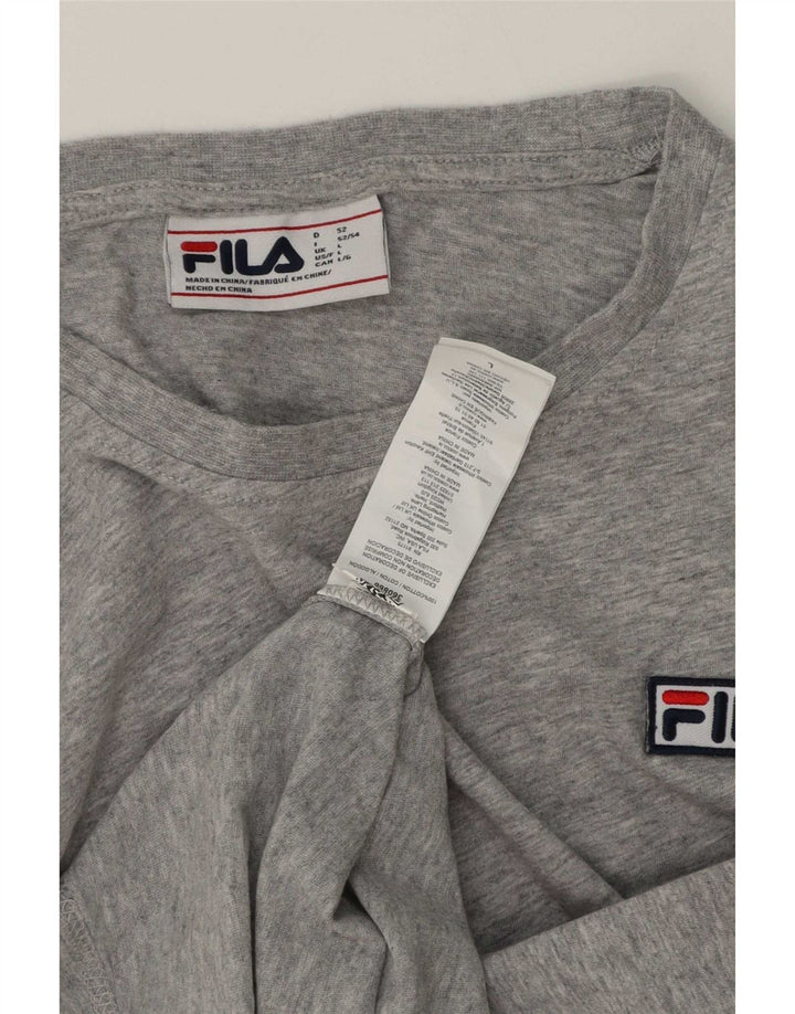 T-shirt da uomo Fila Top Large in cotone chiazzato grigio