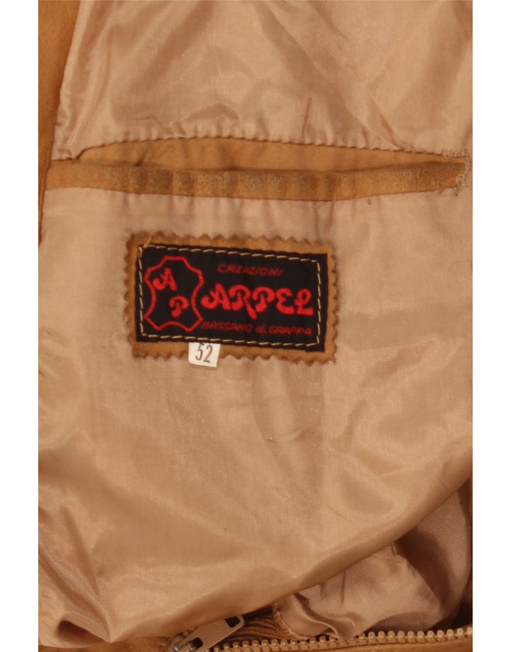 Giubbotto bomber da uomo in pelle scamosciata Arpel IT 52 XL in pelle marrone