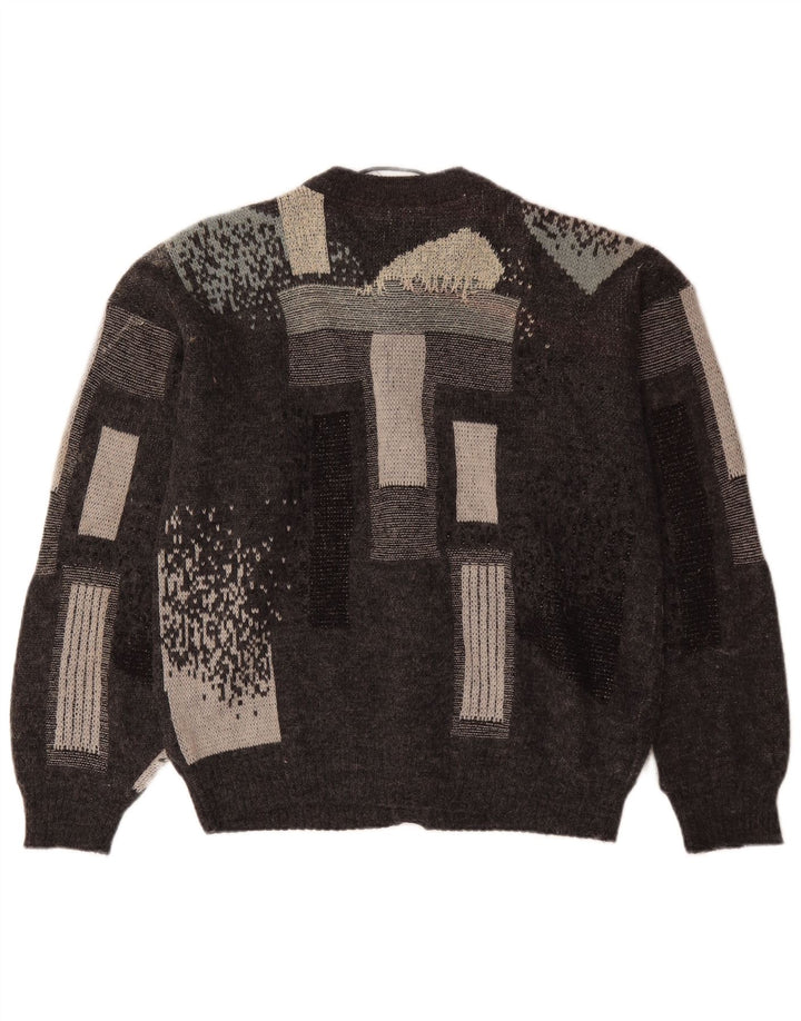 Maglione cardigan da uomo Canda piccolo acrilico geometrico grigio