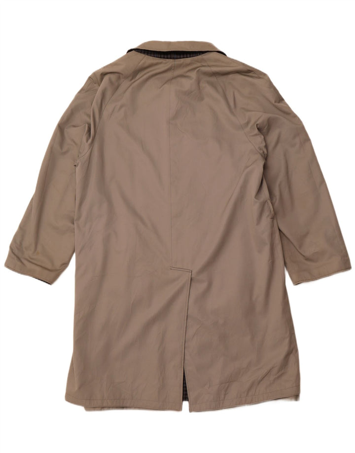 Trench reversibile da uomo DIOLEN UK 40 grande poliestere a quadri grigi