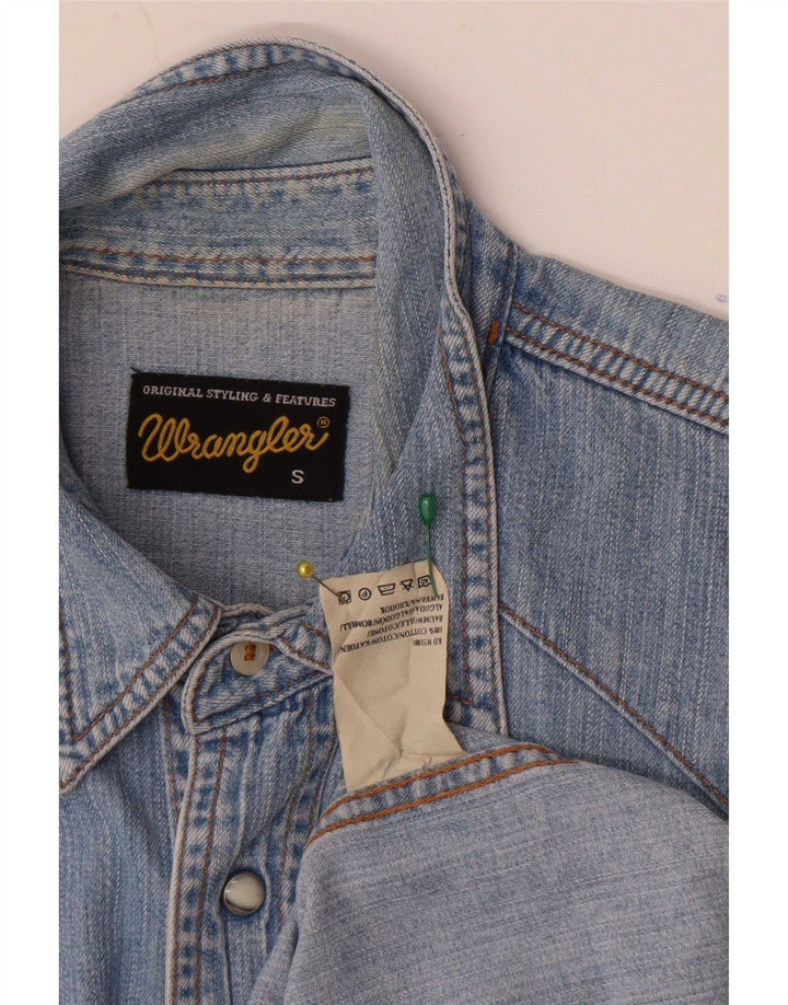 Camicia di jeans senza maniche da uomo Wrangler piccola in cotone blu
