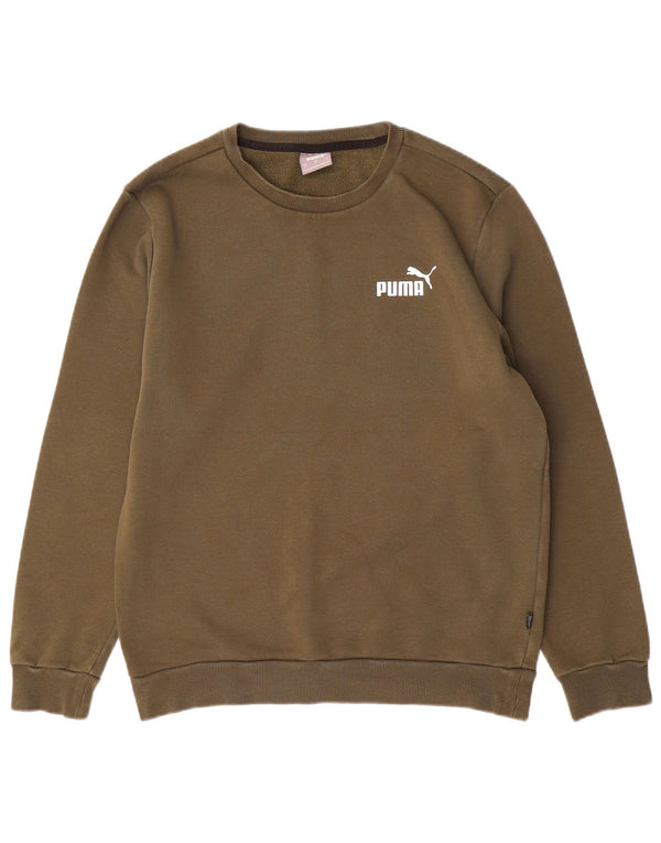 Felpa PUMA da uomo, maglione piccolo, cotone kaki