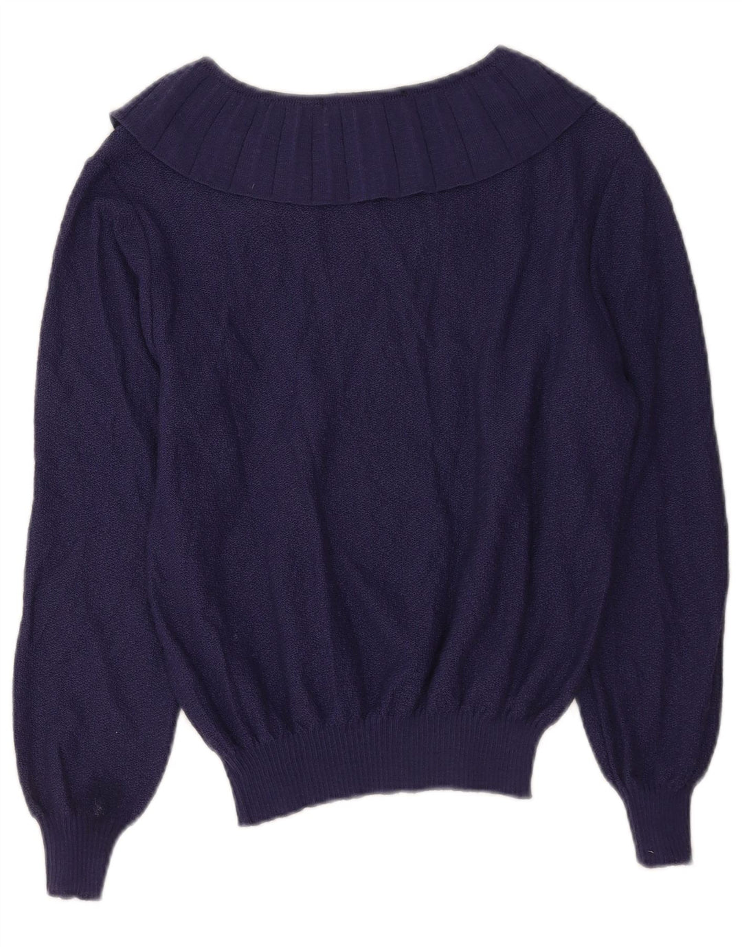 Maglione corto da donna vintage con scollo a barca EU 40 blu navy medio