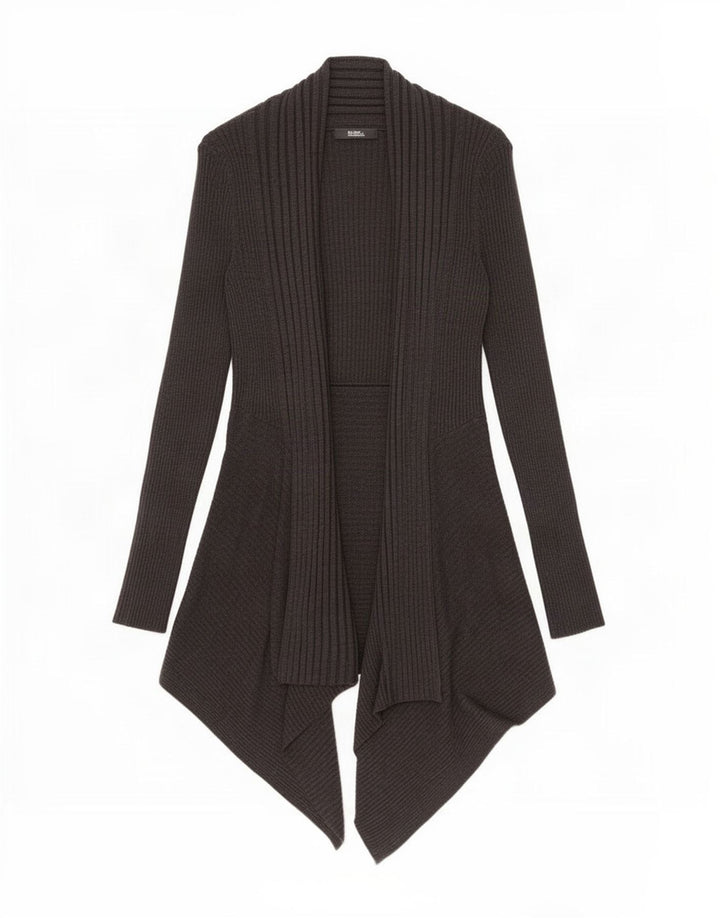 Maglione cardigan aperto lungo da donna Marks & Spencer UK 8 piccolo grigio