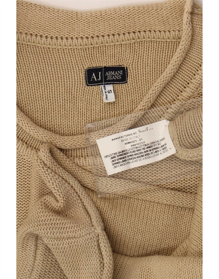 Armani Jeans Uomo Maglione Girocollo Maglione Piccolo Cotone Beige