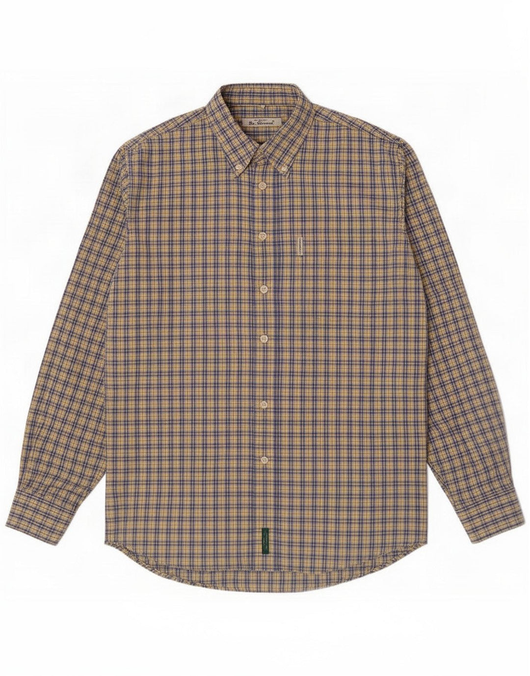 Camicia da uomo Ben Sherman grande in cotone a quadri blu