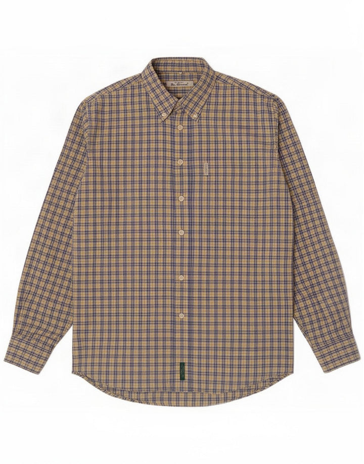 Camicia da uomo Ben Sherman grande in cotone a quadri blu