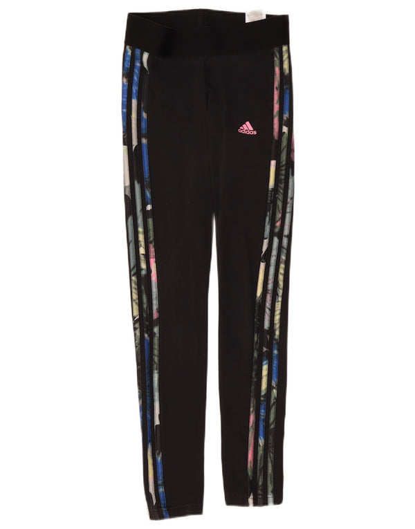 Leggings Adidas da donna UK 4/6 XS cotone floreale nero