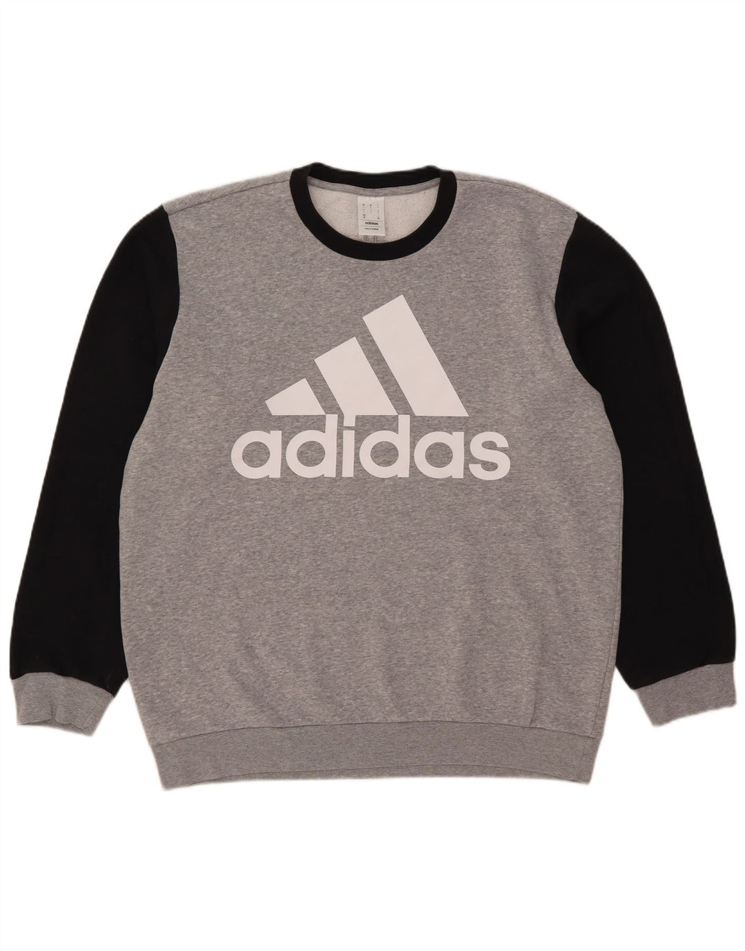 Felpa grafica da uomo Adidas Maglione grande color grigio grigio