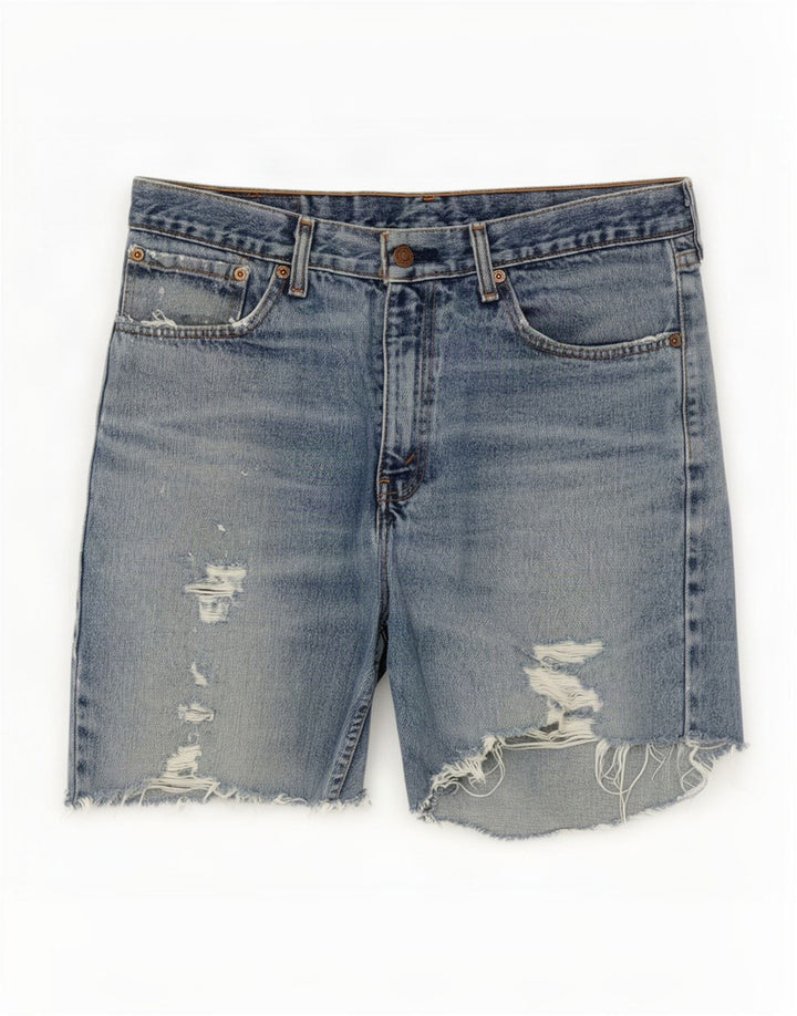 Levi's Uomo 751 Pantaloncini di jeans invecchiati W34 Large Blu