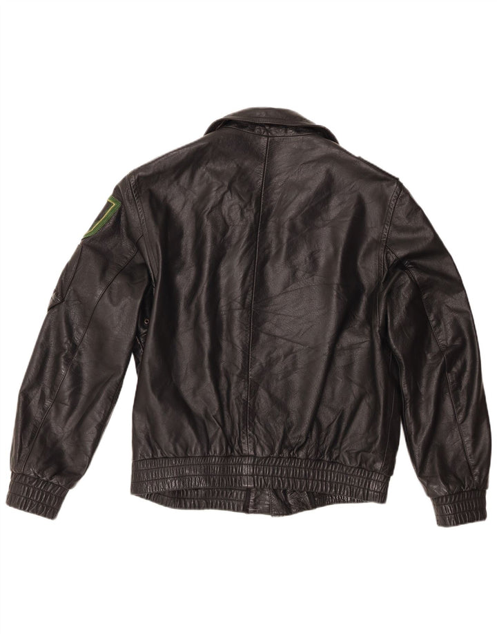 Giacca in pelle da uomo vintage EU 48 in pelle nera media