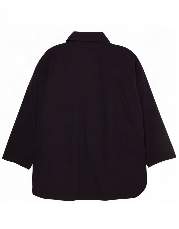Cappotto poncho vintage da donna UK 14 medio blu navy