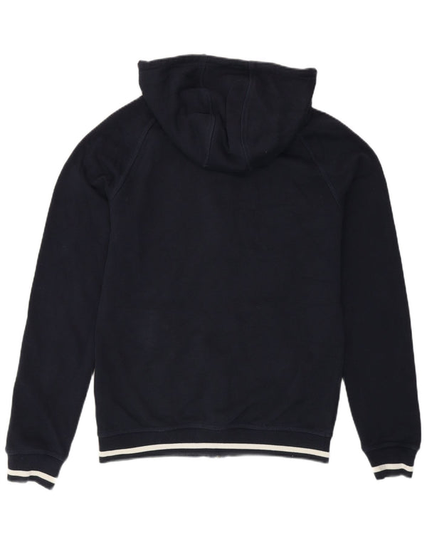 Maglione con cappuccio e zip da donna Adidas UK 10 piccolo cotone blu navy