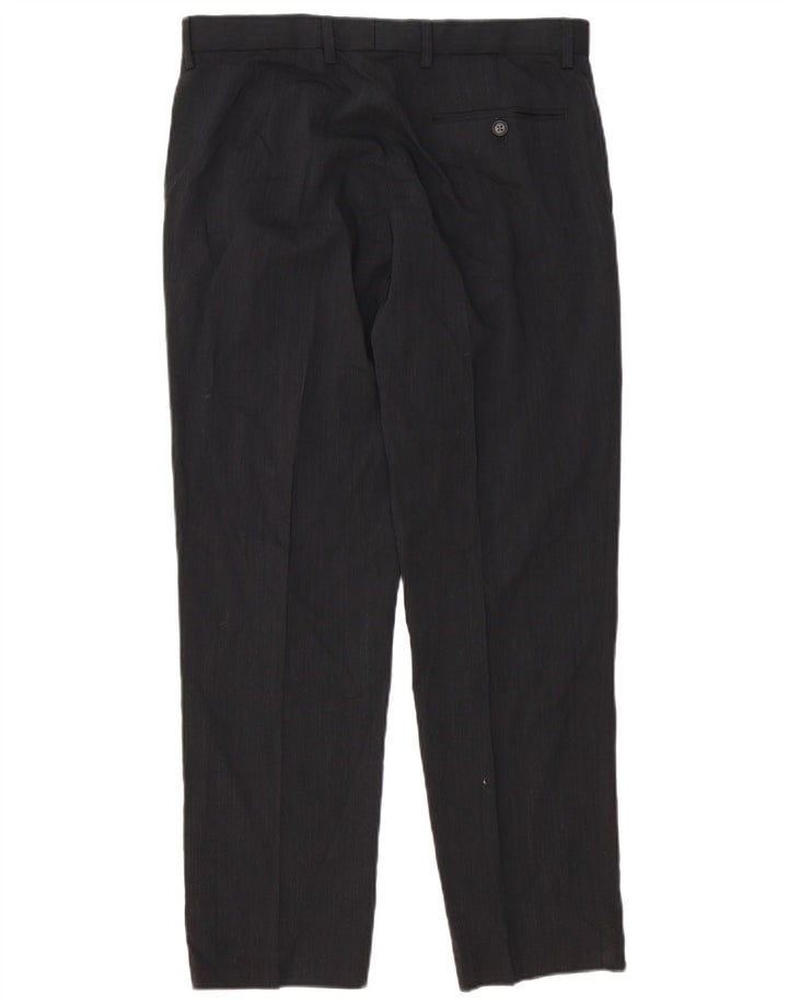 Pantaloni da abito regolari dritti da donna Marks & Spencer W32 L29 neri