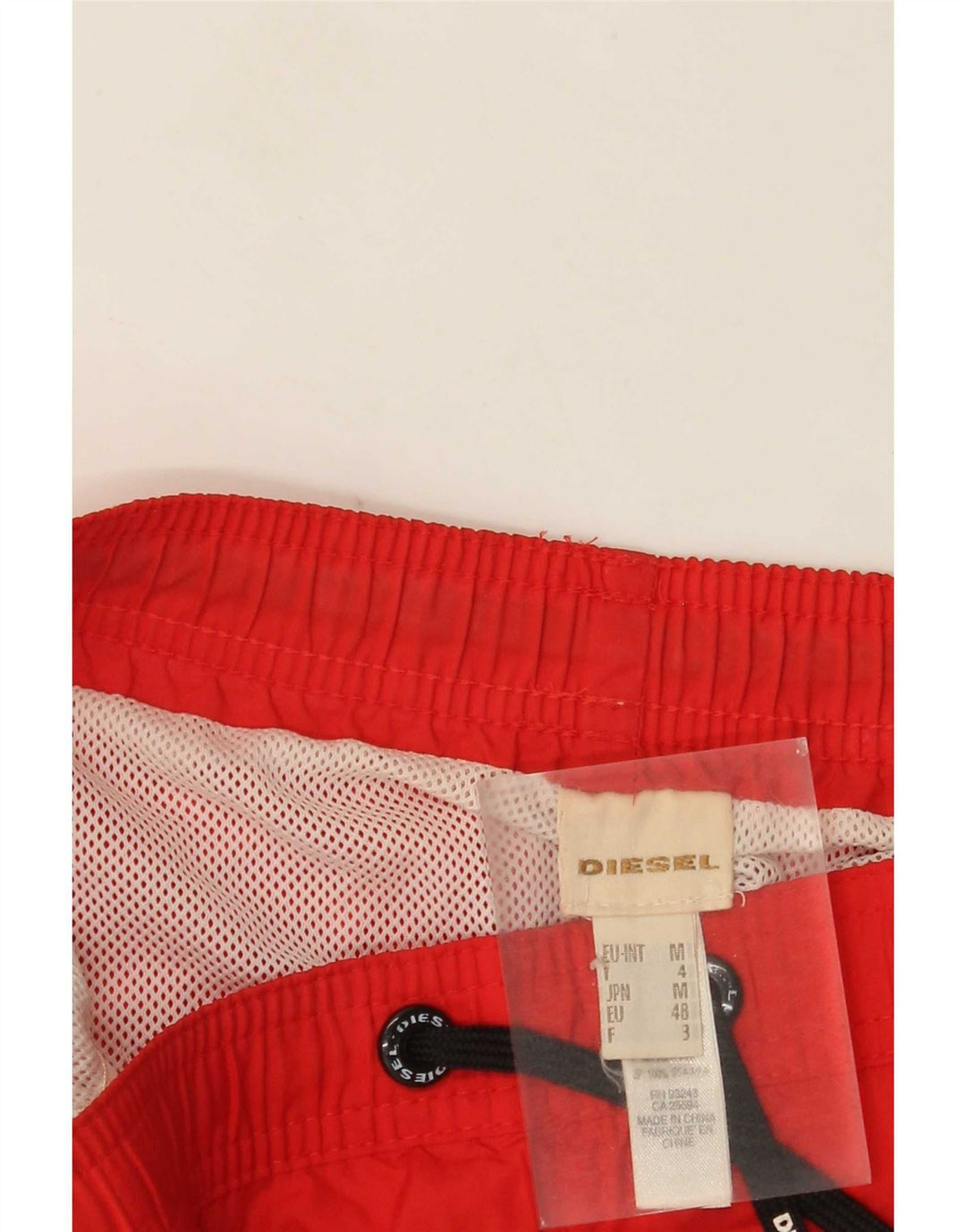 Pantaloncini da bagno con grafica da uomo Diesel in poliestere rosso medio