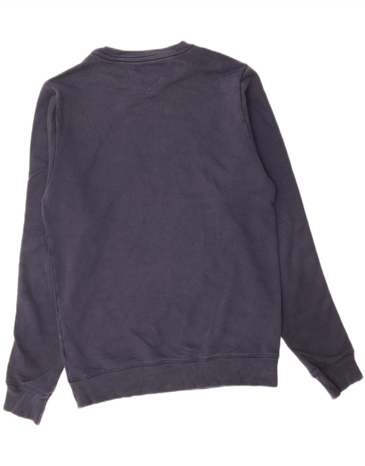 TOMMY HILFIGER Mens Graphic Sweatshirt Jumper Large Navy Blue Cotton Vintage Tommy Hilfiger and Second-Hand Tommy Hilfiger from Messina Hembry 