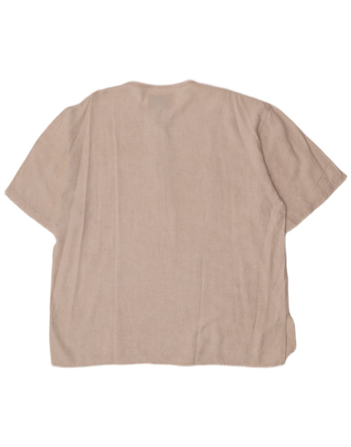 Camicia pullover a maniche corte da uomo Tipo' S XL in viscosa beige