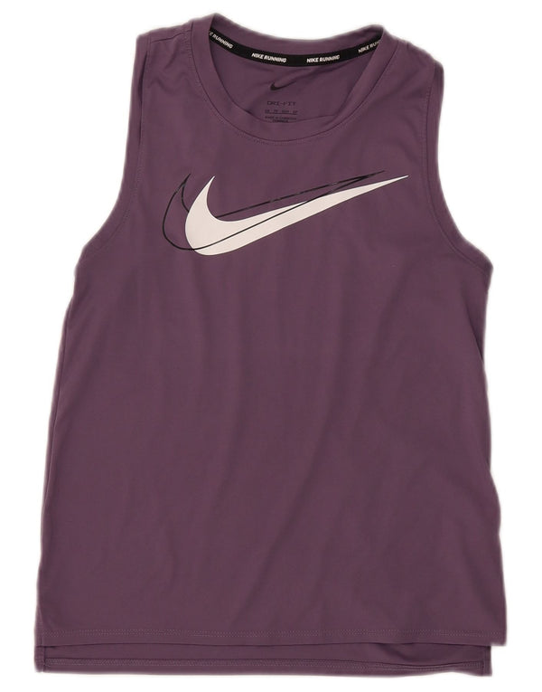 Canotta grafica NIKE Dri Fit da donna UK 6 XS poliestere viola