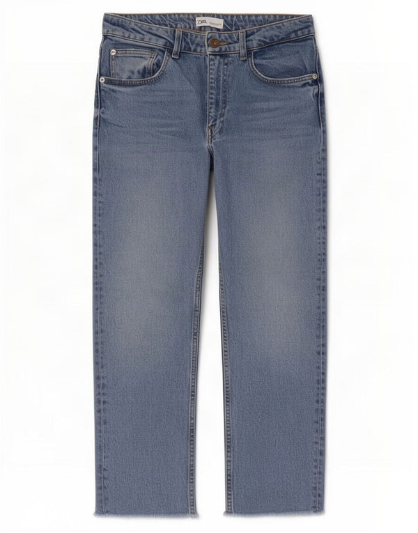 Jeans corti da donna Zara EU 38 Small W28 L25 cotone blu