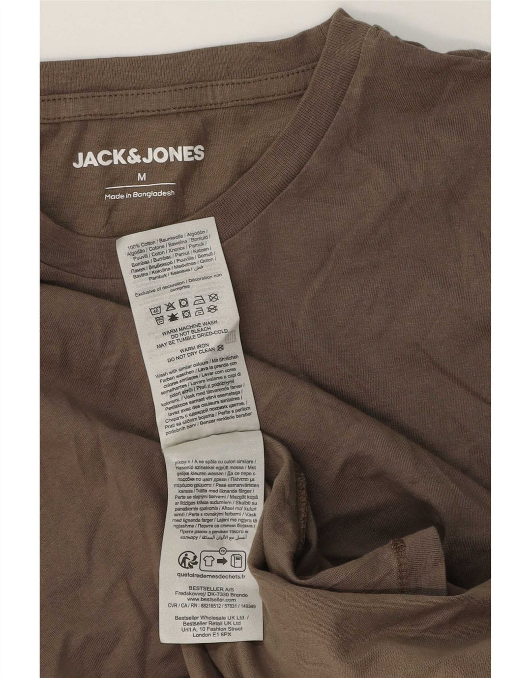 T-shirt da uomo Jack & Jones Top in cotone marrone medio