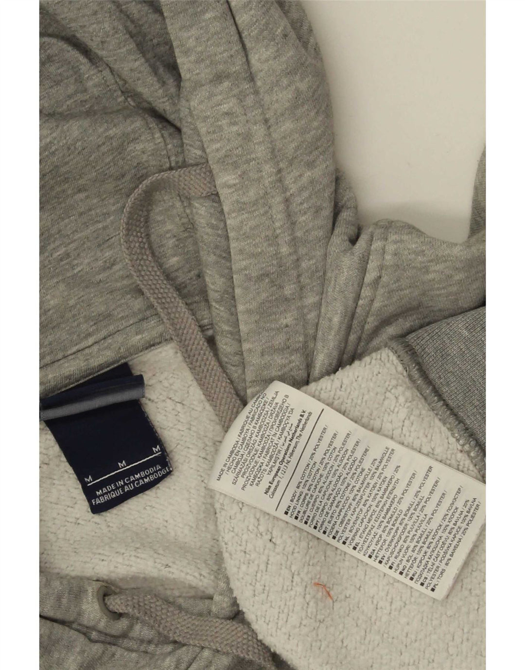 Felpa con cappuccio grafica Nike da uomo in cotone chiazzato grigio medio