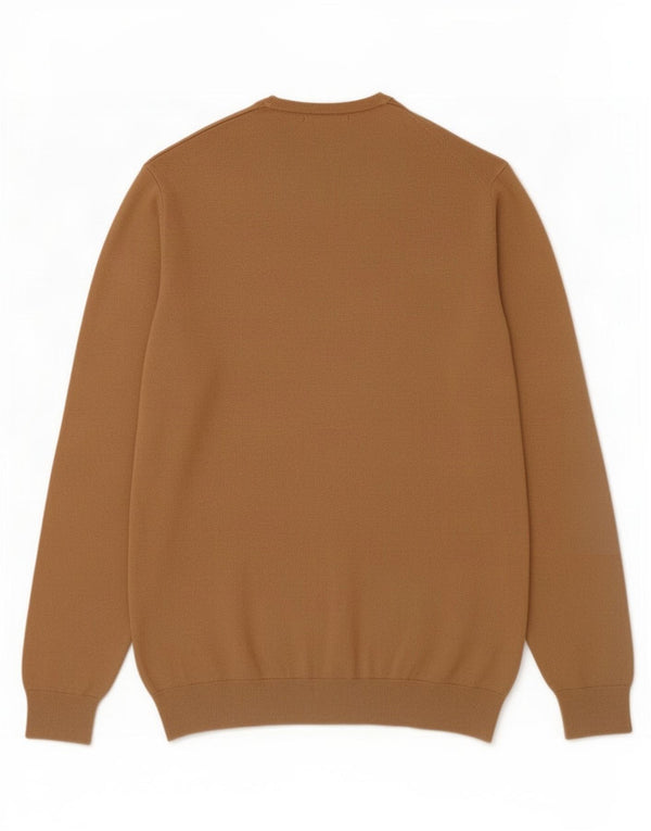Maglione Zara da uomo girocollo in viscosa marrone medio