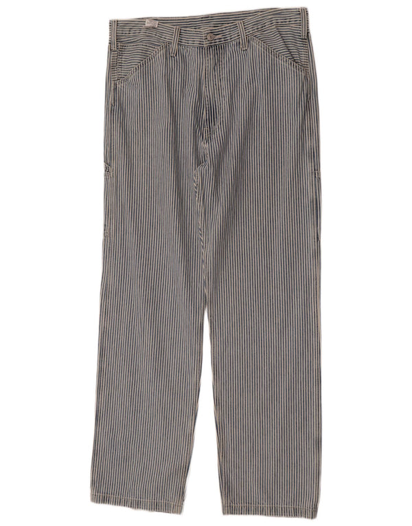 Pantaloni casual dritti da uomo Levi's W34 L34 cotone a righe blu