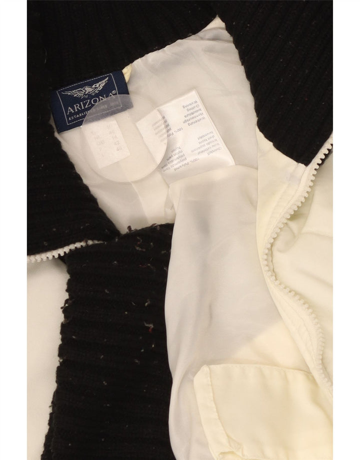 ARIZONA Giacca imbottita da donna UK 14 Large in poliammide color block bianco sporco