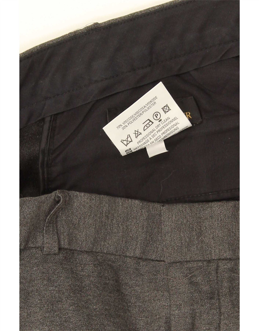 Pantaloni casual dritti da uomo Marks & Spencer W40 L33 viscosa grigia