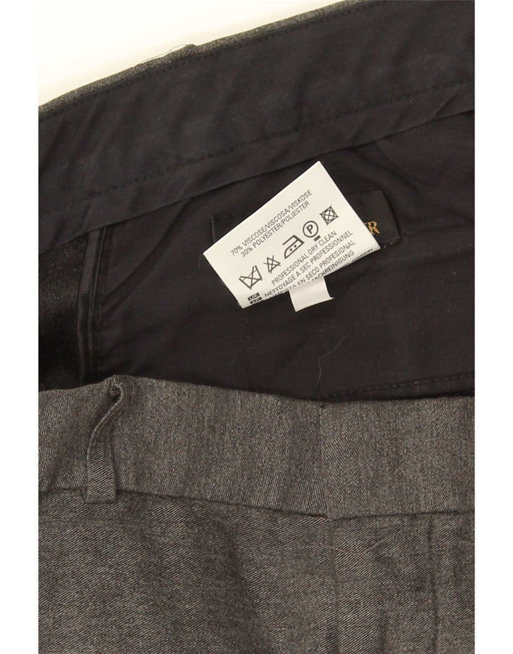 Pantaloni casual dritti da uomo Marks & Spencer W40 L33 viscosa grigia