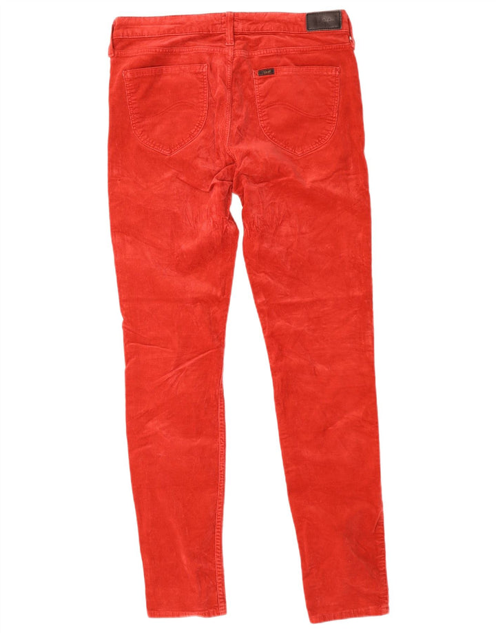 Pantaloni skinny da donna in velluto a coste Scarlett LEE W31 L33 in cotone rosso
