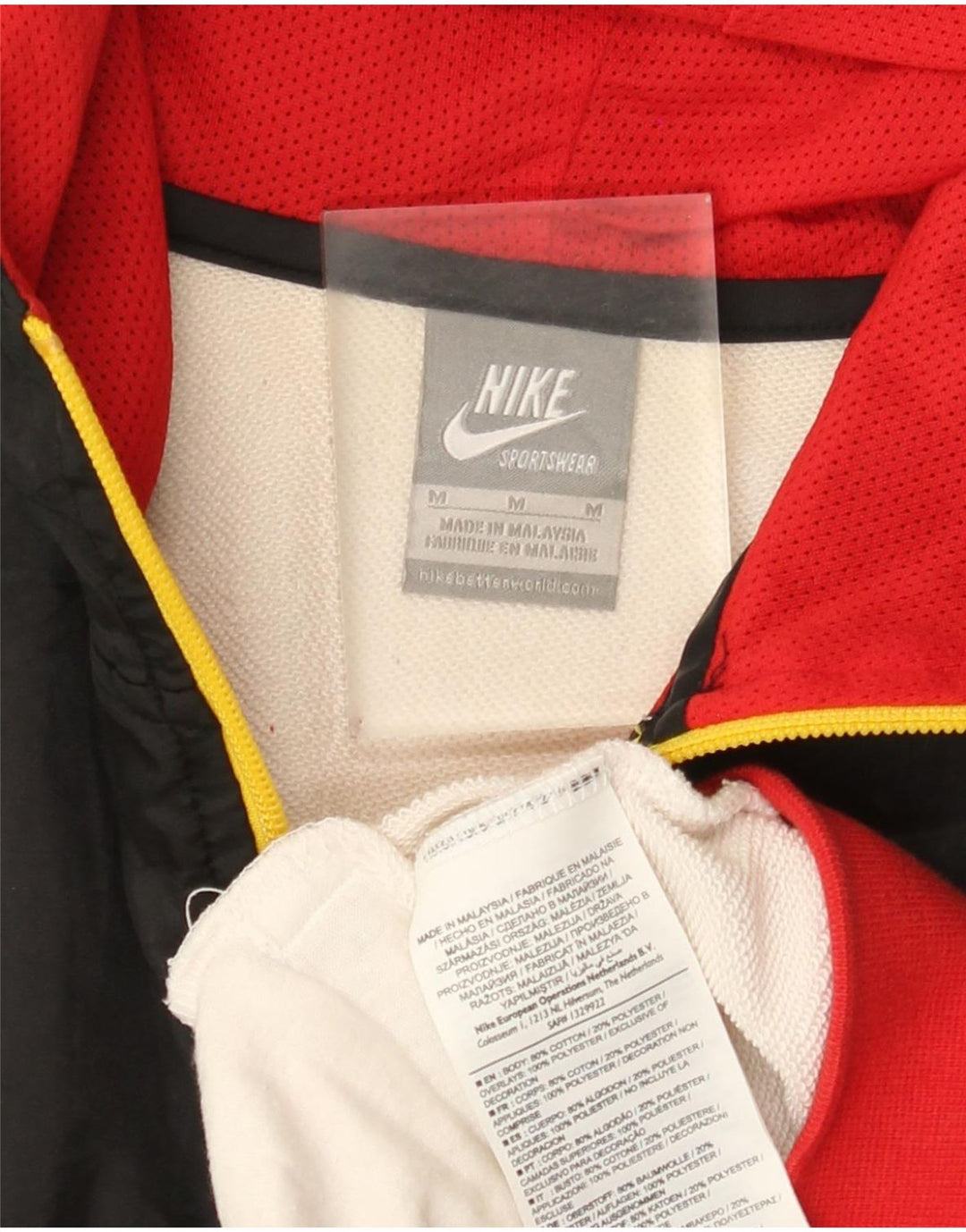Felpa con cappuccio e zip grafica Nike da uomo, color block medio multicolore