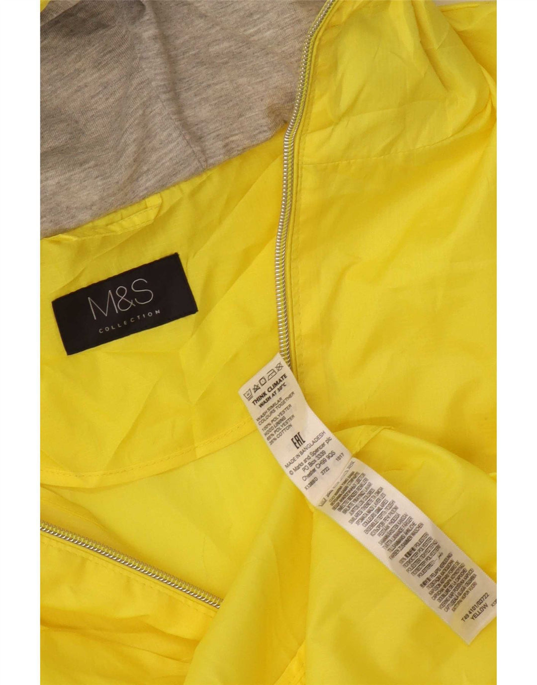 Impermeabile con cappuccio da donna Marks & Spencer UK 10 piccolo poliestere giallo