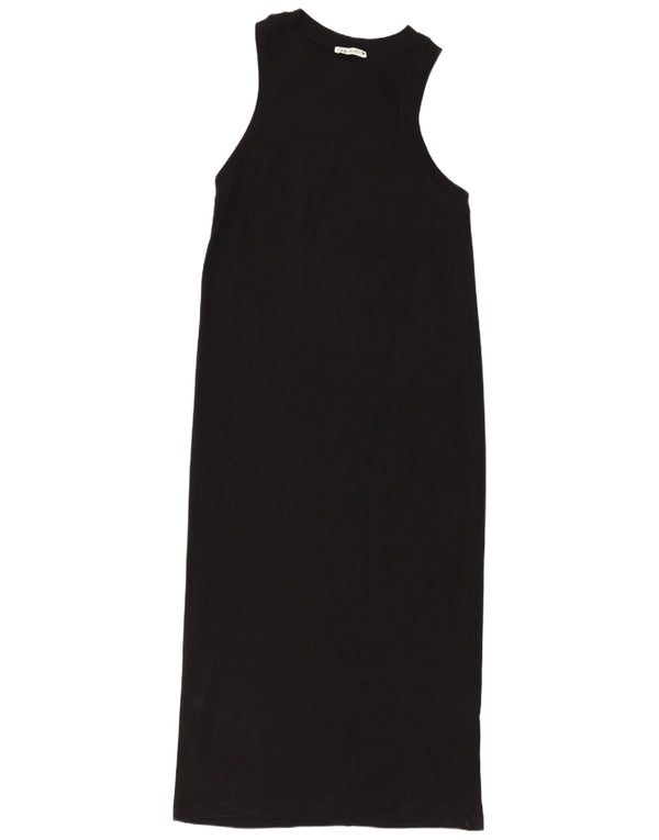 Abito lungo senza maniche da donna Zara UK 14 cotone nero medio