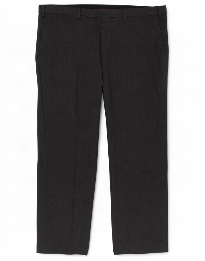 Pantaloni casual vestibilità regolare da uomo Marks & Spencer W42 L29 poliestere grigio