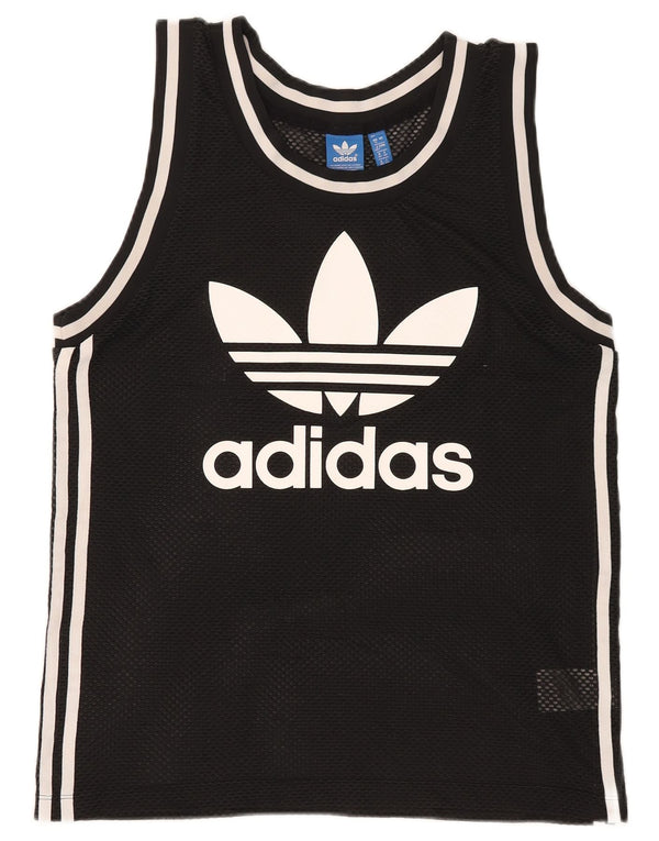 Canottiera grafica da donna Adidas UK 12 medio poliestere nero