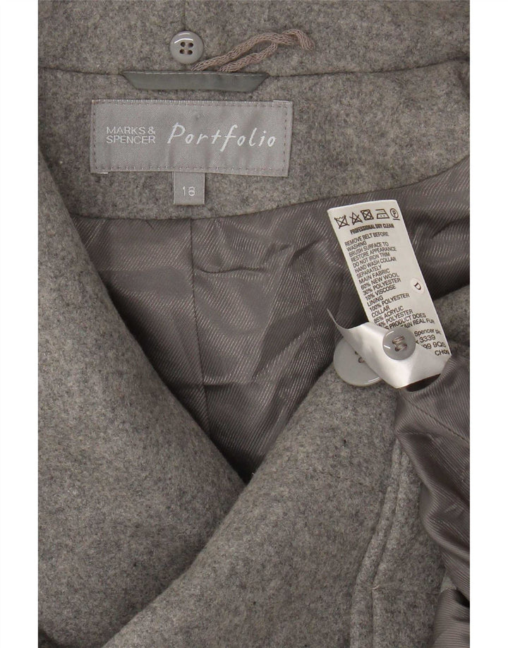Giubbotto bomber Portfolio da donna Marks & Spencer UK 18 XL grigio lana vergine