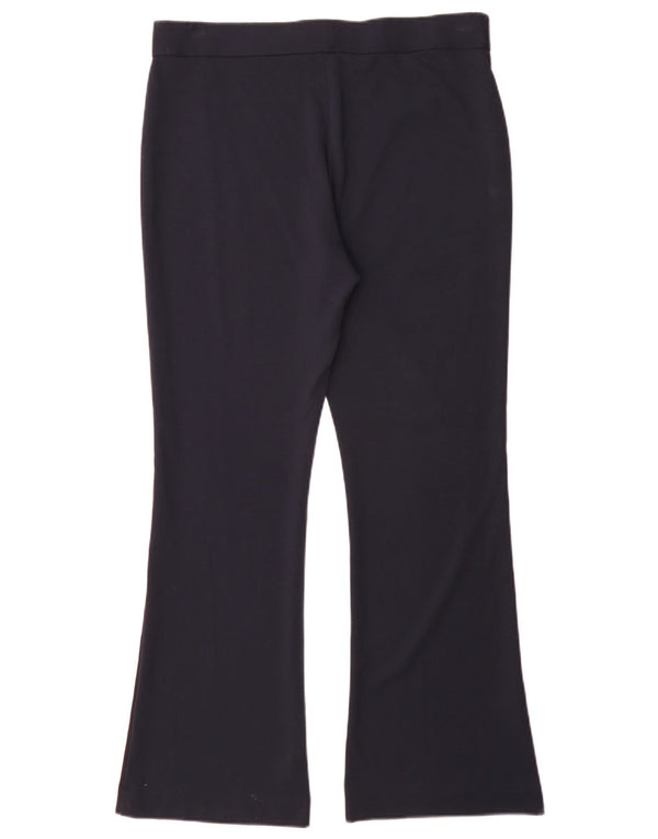 Pantaloni a zampa da donna Marks & Spencer UK 14 Large W34 L31 Viscosa blu navy