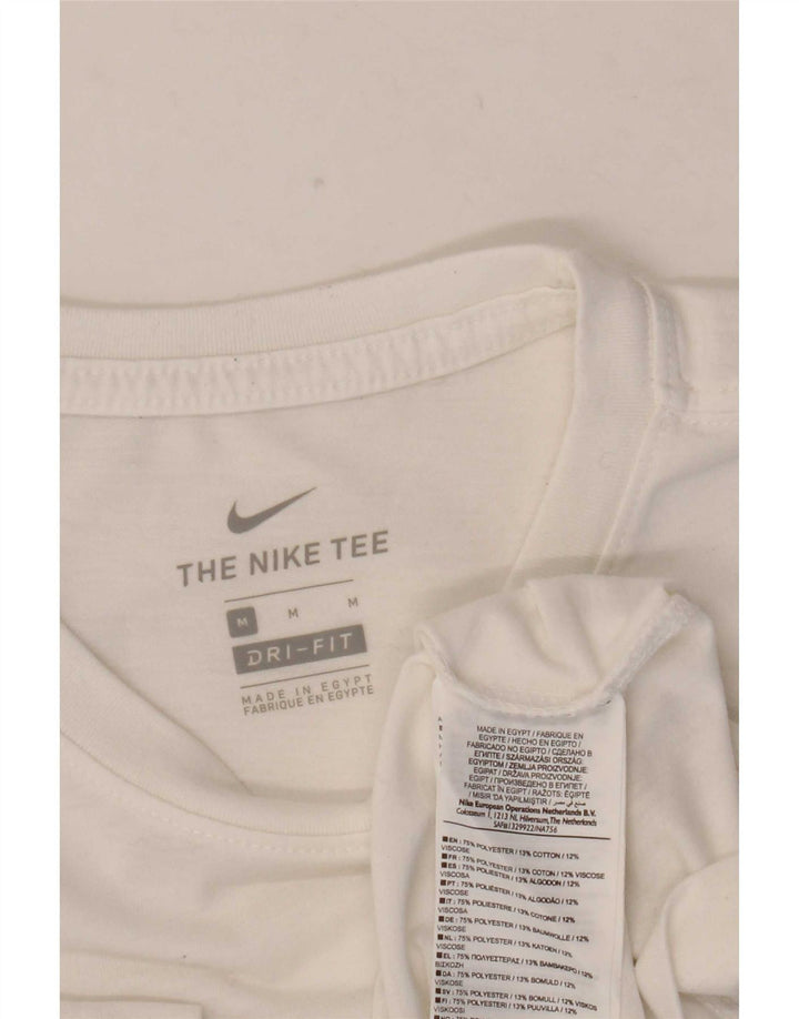 T-shirt grafica Nike Dri Fit da uomo in cotone bianco medio