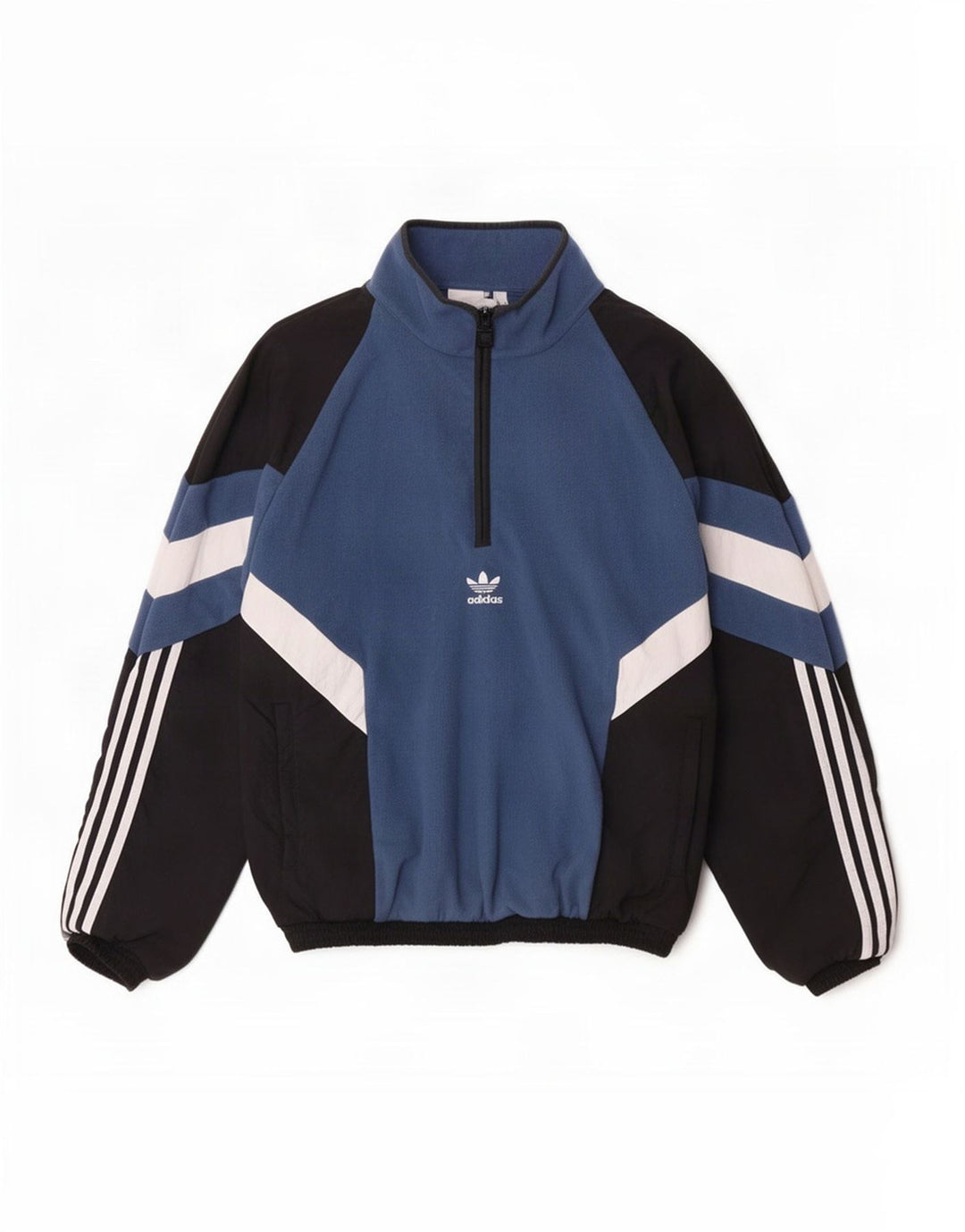 Adidas Uomo Pullover Tuta Giacca Top Small Blu Colourblock Poliestere