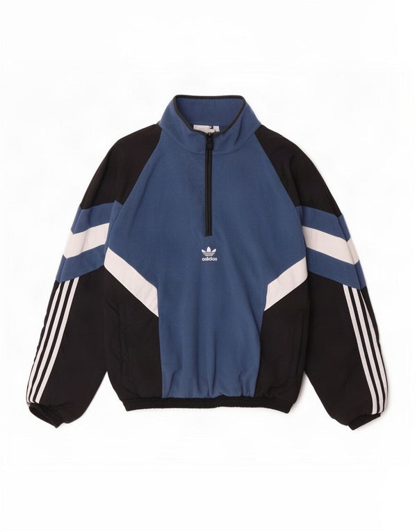 Adidas Uomo Pullover Tuta Giacca Top Small Blu Colourblock Poliestere
