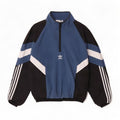 Adidas Uomo Pullover Tuta Giacca Top Small Blu Colourblock Poliestere