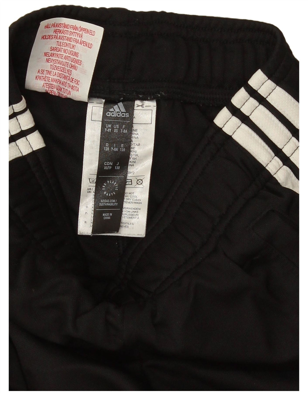 Pantaloncini sportivi Adidas da ragazzo 7-8 anni in poliestere nero
