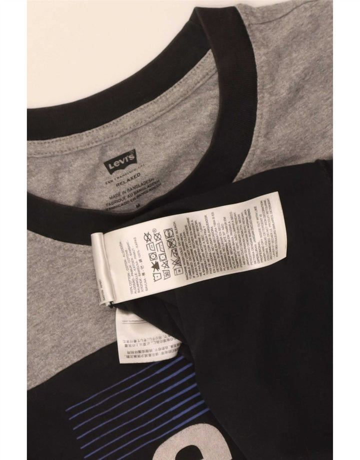 Levi's T-shirt grafica rilassata da uomo in cotone color block medio nero