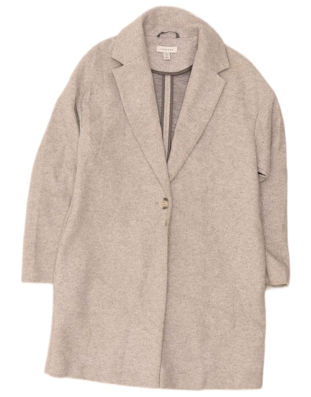 Soprabito oversize da donna Topshop UK 8 piccolo poliestere grigio