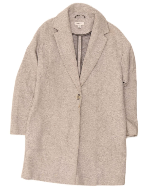Soprabito oversize da donna Topshop UK 8 piccolo poliestere grigio